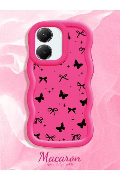 CHICASELUX حافظة هاتف متوافقة مع Poco X7 Pro، مزينة بطباعة فيونكة رفيعة على ش...