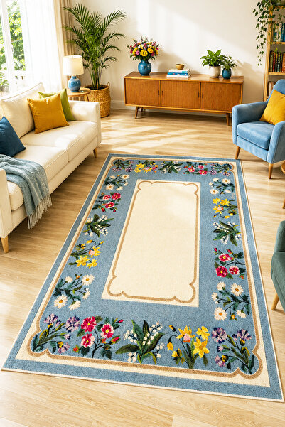 Chilai Home Wandle Makinede Yıkanabilir Kaymaz Taban Leke Tutmaz Dijital Salon Halısı Mutfak Halısı ve Yolluk
