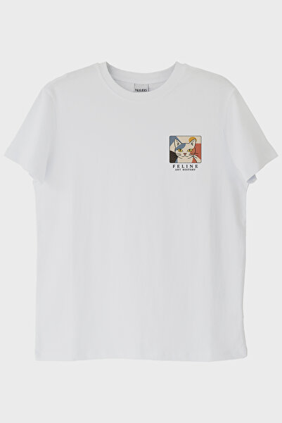 lofux Feline Art History White T-Shirt