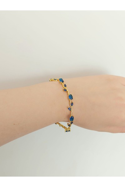 bijoux uniques Zircon Stone Waterway Leaf Flower Ivy Steel Bracelet