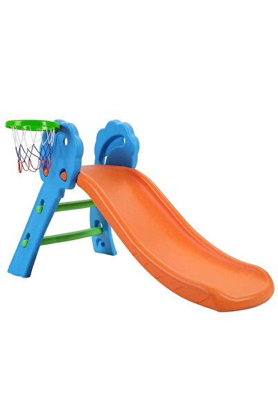 FUNZ زحليقة للأطفال الصغار مع كرة سلة للاستخدام الداخلي والخارجي، سهلة التجمي...