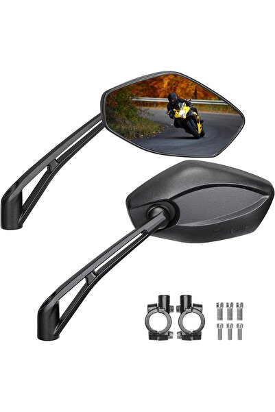 Kemımoto Set of 2 motorcycle rearview mirrors, universal M8/M10, adjustable, ...