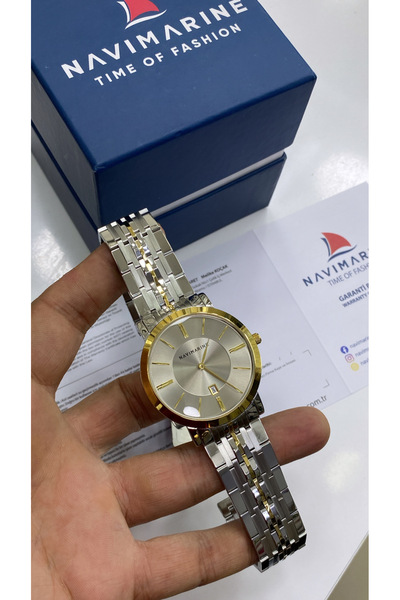 Navimarine Case&Band Full Steel Classic Men's Wristwatch Thin Slim Case with ...
