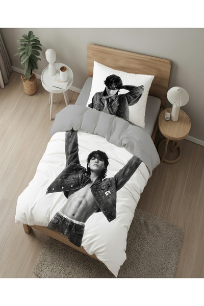 hediyevita Gift Duvet Cover Jungkook Bts Group Themed Single Duvet Cover Set