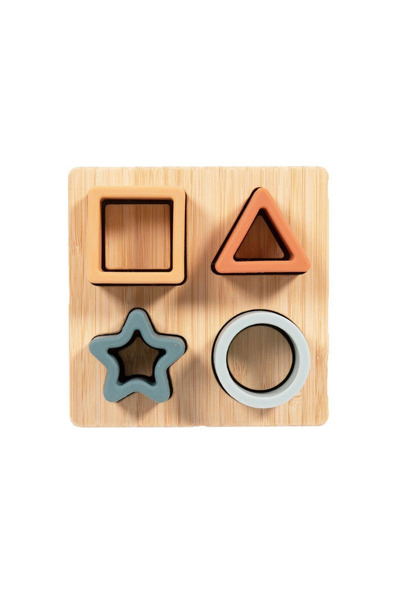 Bo Jungle B-Sorter puzzle din silicon și bambus STAR Classic