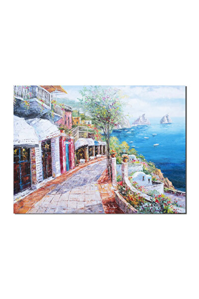 artnova Гигантска ръчно рисувана картина за всекидневна, Капри, Италия, Прекр...
