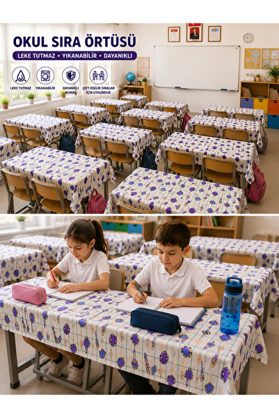 GÜLHOME 10-Piece School Desk Cover, Elastic, A-Quality Fabric, Stain-Resistant
