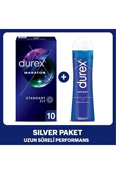 Durex Geciktiricili Prezervatif Maraton 10’lu + Hisset Jel 50 ml Avantaj Seti