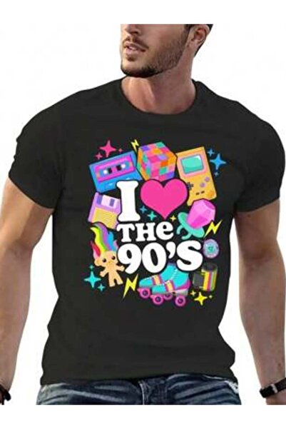 25W T-Shirt With Retro 90s I Love The Costume, Anime Figures, Summer Clothing...