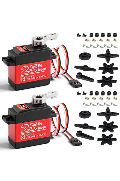 Miuzei Set de 2 servomotoare 25 kg, unghi de acțiune 270° ° Angrenaj metalic,...