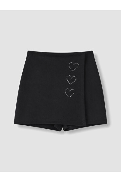 LC Waikiki Fustă-pantalon pentru fete, decorată cu inimioare