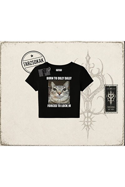 Tarzsokak Unisex majica za bebe "Born to Dilly Dally" za žene, bela