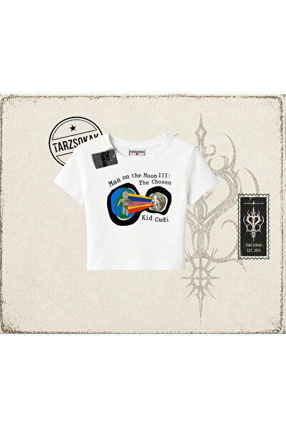 Tarzsokak Unisex majica Man On The Moon 3 Kid Cudi za žene i bebe, bela