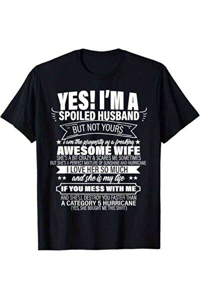 kai22 Funny Wife Marriage Humor T-Shirt Men - "Yes I'm A Spoiled Husband" Slo...