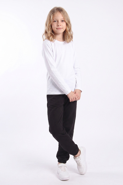 panios kids Kız Çocuk 2'li Süprem Bisiklet Yaka Uzun Kollu Basic Alt - Üst Takım