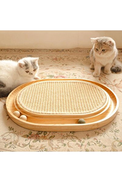 STARSTAR 2-in-1 Sisal Wood Cat Scratch Post - Includes catnip, toy, and scrat...