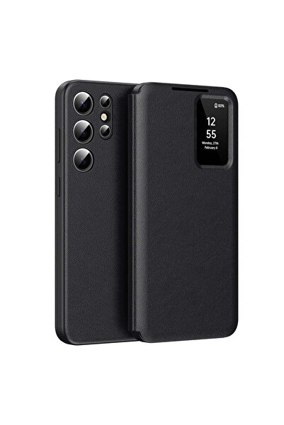 Techsuit Case for Samsung Galaxy S24 Ultra, SmartView Series, blue - black