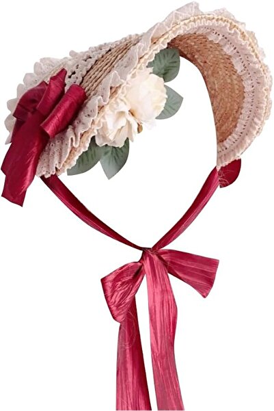 STARSTAR Girl's/Woman's Lolita Style Flat Hat, Tea Party Sun Hat, Lace Bow Fl...