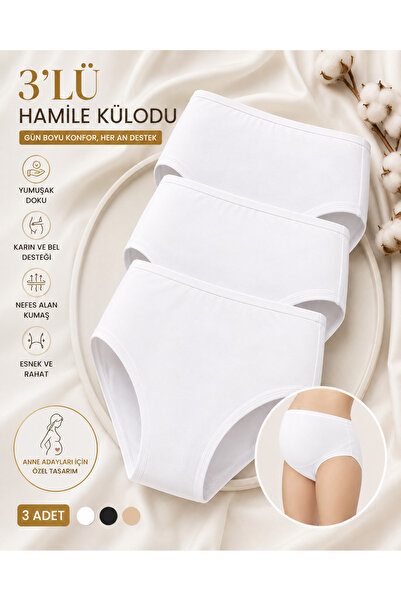ROZELT Women's 3-Piece Maternity Panties Set High Waist Abdominal Support Fle...