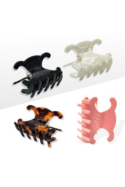 STARSTAR 4-piece set of acetate fiber hair clips, medium-sized butterfly clip...