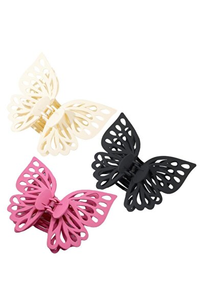 STARSTAR Three-piece set of large butterfly hair clips for women, including c...