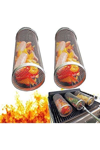 STARSTAR Two-piece stainless steel barbecue basket, outdoor barbecue vegetabl...