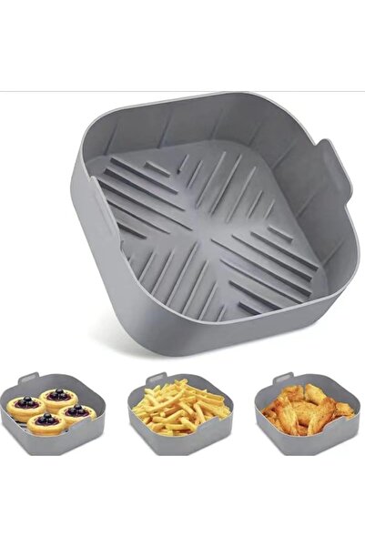 STARSTAR Reusable square silicone air fryer liner, non-stick basket, easy to ...