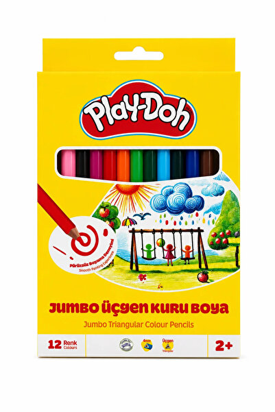 Play Doh Play-Doh 12-Pack Jumbo Triangle Dry Crayons |   Vibrant Colors Paint...