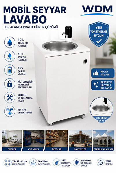 WDM Seyyar Lavabo ( Mobil ) Yeni Yönetmeliğe Uygun Model