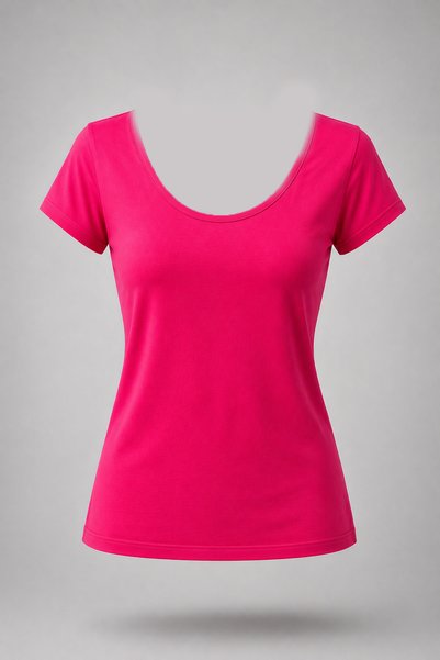 EastWest Trading XL Size Hot Pink Lyroic Cotton Combed Cotton Slim Fit Women's Basic T-Shirt Short Sleeve Crew Neck Casual T-Shirt