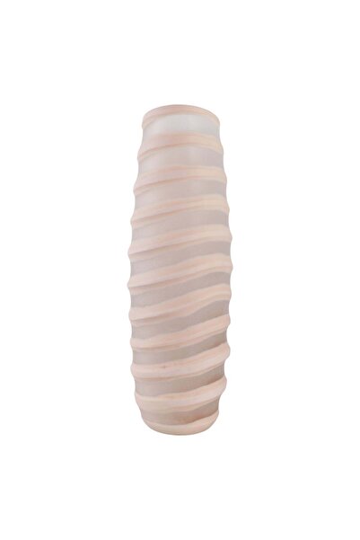 Sagebrook Home Westerly Carved Glass Vase, Ivory