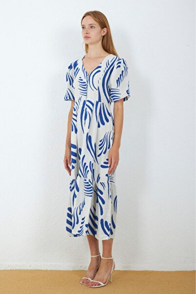 MY GRS Keten Brushed Pattern Dress