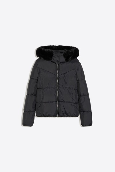 Bershka Kürk kapüşonlu şişme ceket