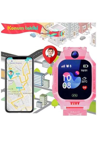 Everest Grup Lbs Konumlu Akıllı Çocuk Takip Saati Sim Kartlı Arama, Kameralı, Gizli Dinleme Özellikli- Pembe