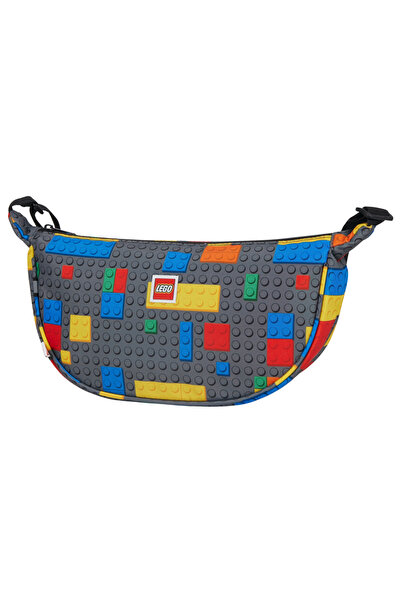 LEGO Geantă mare tip crossbody, model cărămizi colorate, 4.1L