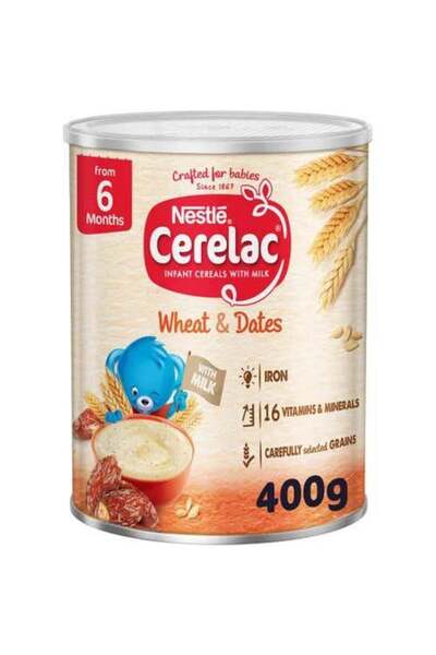 Cerelac طعام الأطفال بالقمح والتمر من 6 أشهر 400 جرام