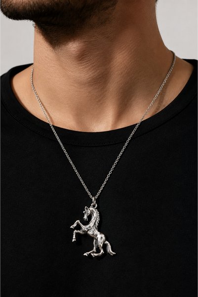 HER ŞEY NOTA www.herseynota.com Noble Horse Figured Metal Necklace – Elegant ...