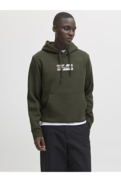 Jack & Jones Μπλούζα φούτερ ανδρική "Graphic sweat" Χακί (Duffel bag)