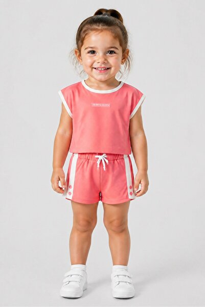 Fudo Toddlers Girl 3 Pcs Embroidered T-Shirt And Shorts With Sunglasses Set, ...