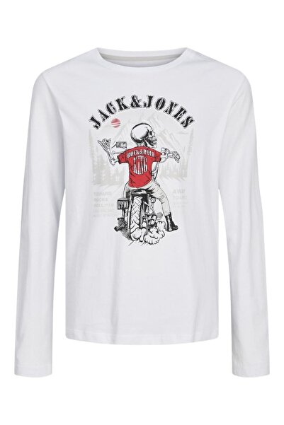 Jack & Jones Μπλούζα μακρυμάνικη αγόρι "Skull Rock" λευκή