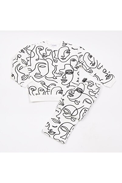 TRAX Σετ φόρμας κορίτσι "Faces" λευκό