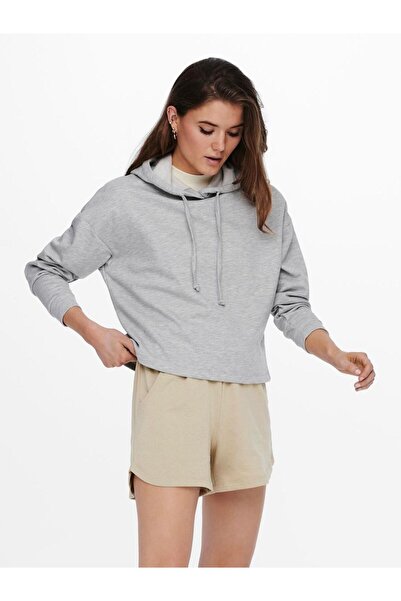 ONLY Μπλούζα φούτερ "Hoodie" γκρι μελανζέ