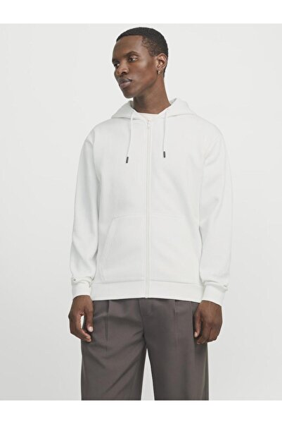 Jack & Jones Ζακέτα φούτερ ανδρική "Hood" λευκή