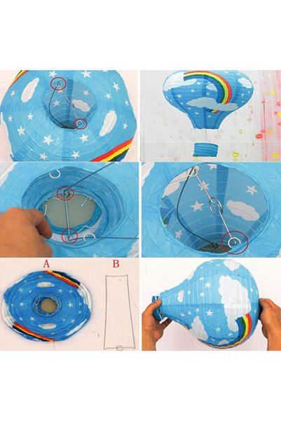 Generic Brand Decorative Colored Paper Wishing Lantern Balloon Colorful Flying Balloon