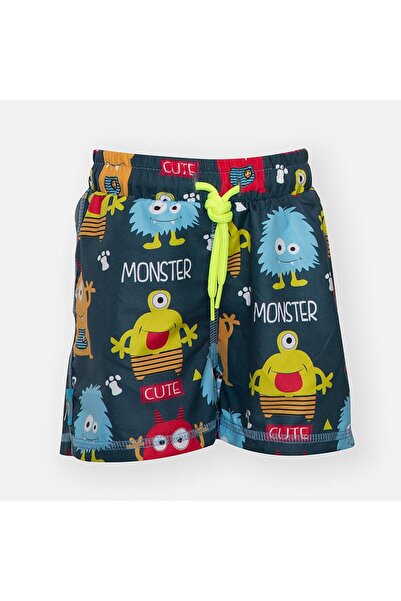 TORTUE Μαγιό βερμούδα "Cute monsters" γκρι