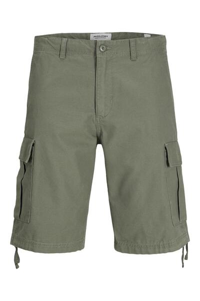 Jack & Jones Βερμούδα cargo υφασμάτινη ανδρική "Barkley" χακί