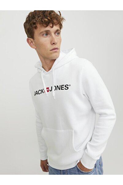 Jack & Jones Μπλούζα φούτερ ανδρική "Corp old logo" λευκή