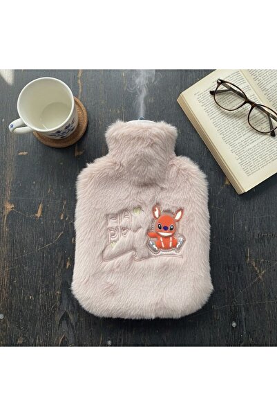 Marsilyan Pink Plush Hot Water Bag with Happy Robot Animal Figure 1 Lt – Soft...