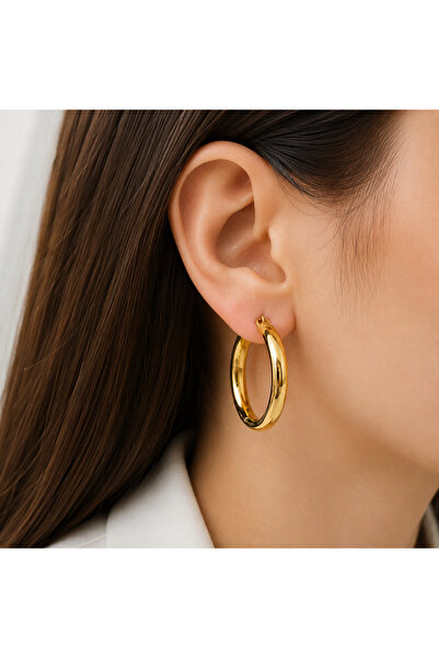ERH Gold Color Big Hoop Women's Earrings