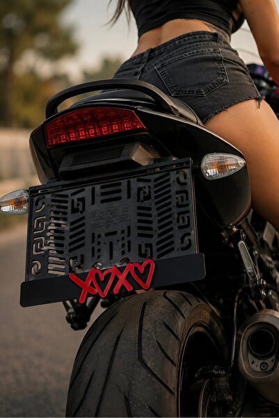 Yalıgraf Reklam Tabela Xoxo Kırmızı Pleksi Kalpli Motor Plakalık 3D Motosikle...